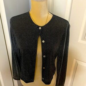 Black Sparkle Crop Cardigan by Tiramisu